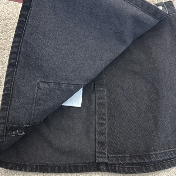 Mango black denim mini skirt grey gray black jean wraparound cargo wrap - Picture 7 of 8